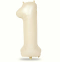Lingqiang 40 Inch Number 1 Balloon Beige Foil Party Decoration