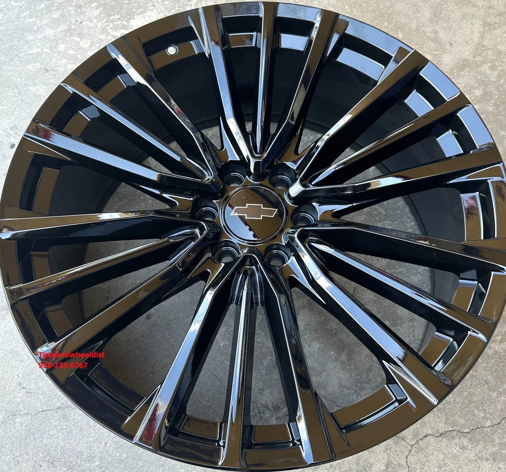 26'' inch Escalade Wheels fit Silverado Yukon Tahoe Gloss Black with Tires New