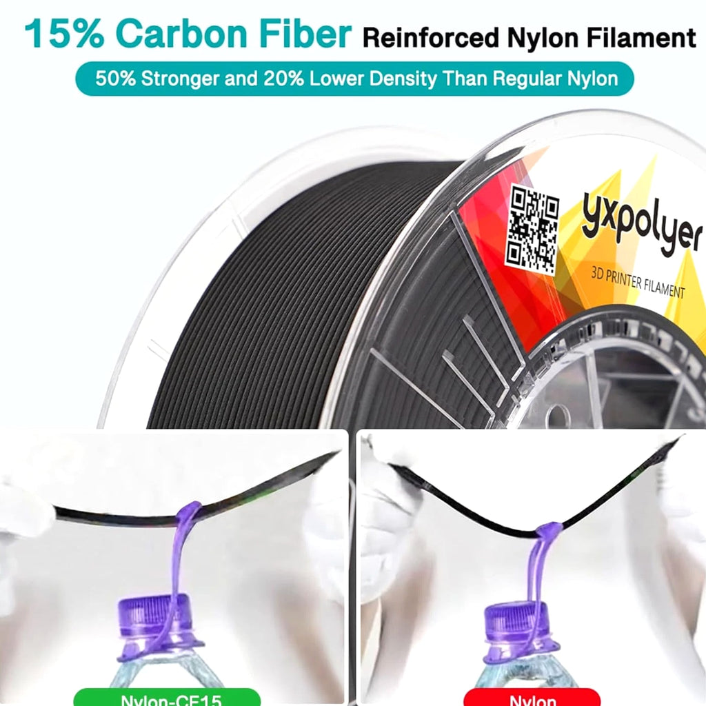 Carbon Fiber Nylon Filament PA6-CF 3D Printer Filament 1.75Mm 1Kg with PC Spool