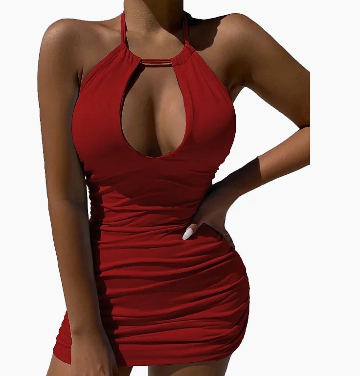 Women's Halter Dress Summer Casual Sleeveless