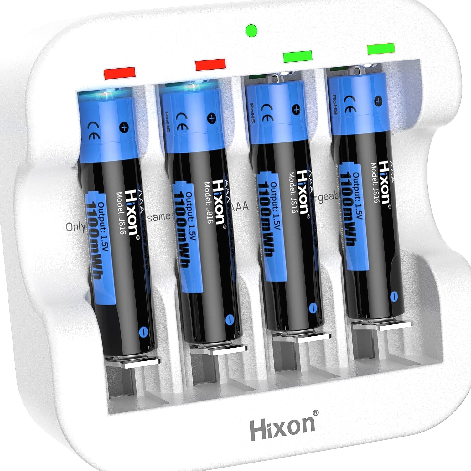 1100mWh Hixon AAA 1.5V Lithium Rechargeable Batteries &Charger High Quality LOT