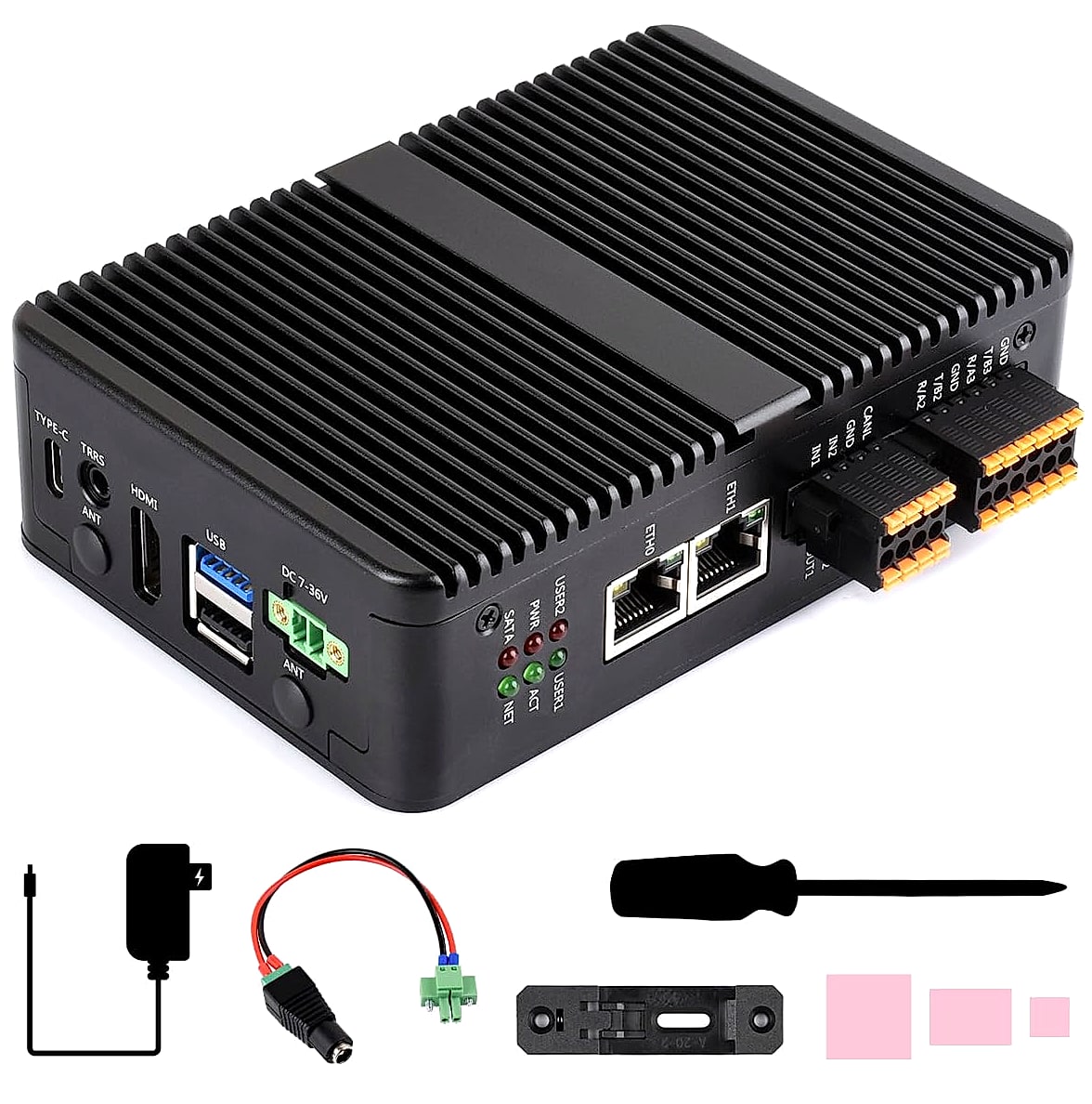 Waveshare CM5 Industrial Computer Dual Ethernet 4G/5G Edge Computing