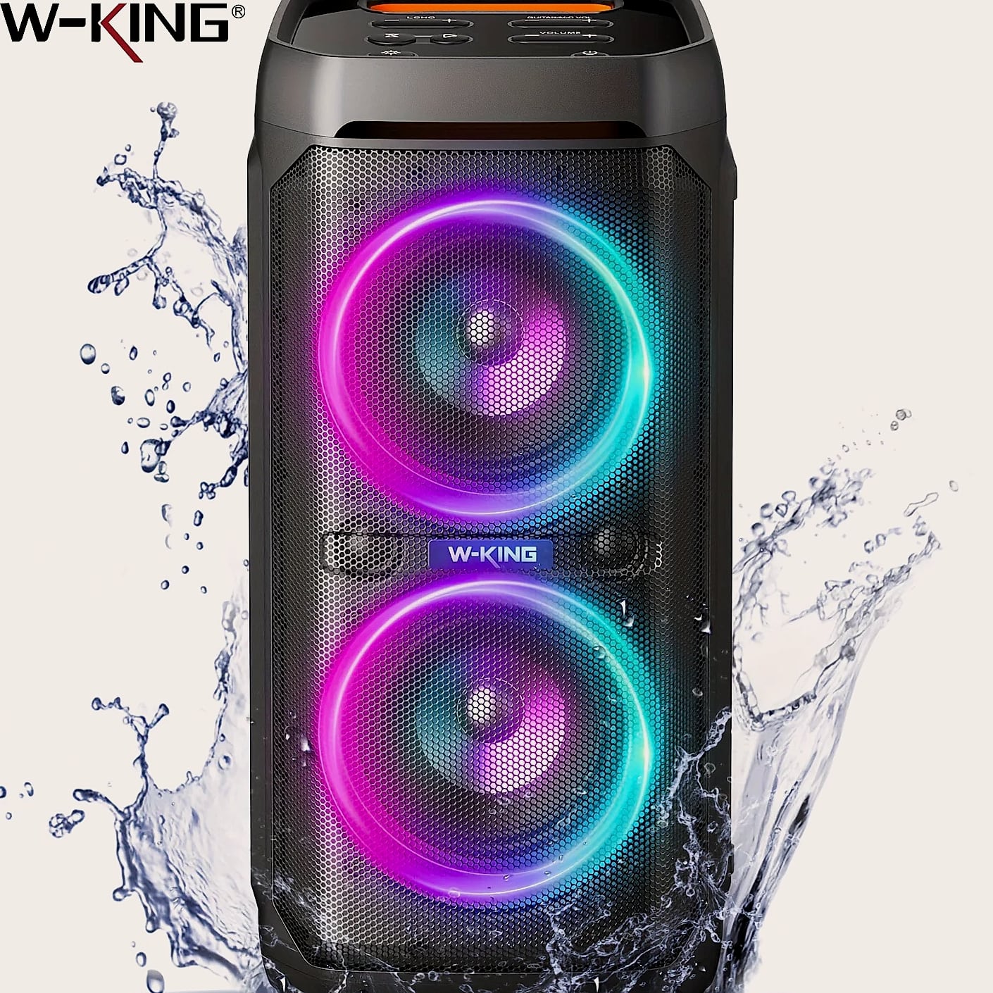 W-King T11 100W RMS Bluetooth Speaker, IPX6 Waterproof Party Boombox