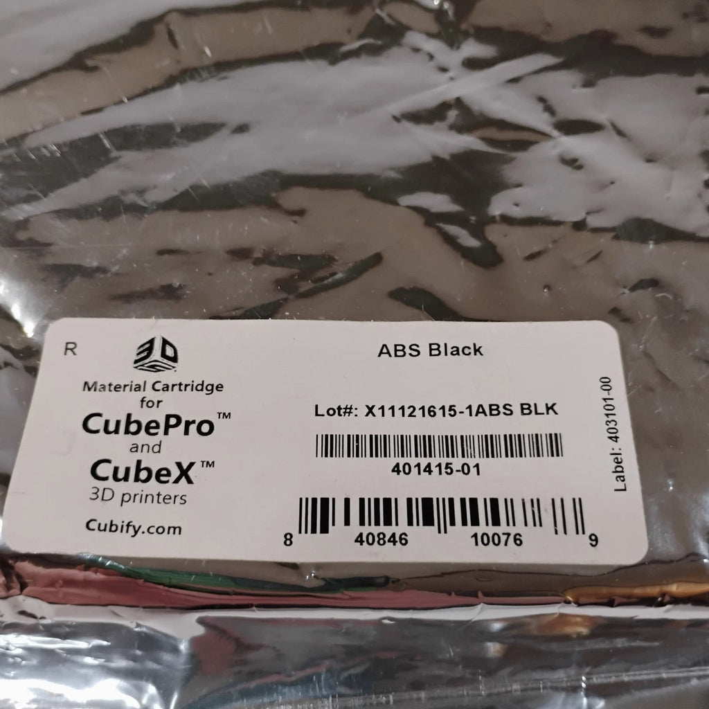 3D Systems 401415 Black ABS Cartridge for CubePro and CubeX 3D Printer - SEALED