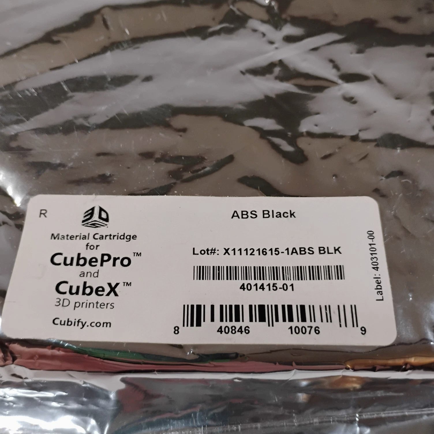 3D Systems 401415 Black ABS Cartridge for CubePro and CubeX 3D Printer - SEALED