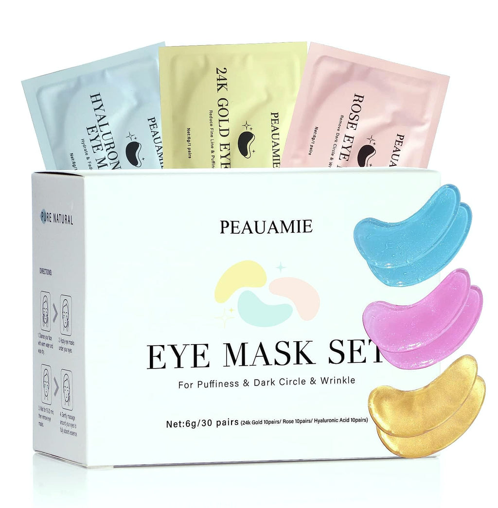 PEAUAMIE Under Eye Patches Gold Hyaluronic Acid 30 Pairs
