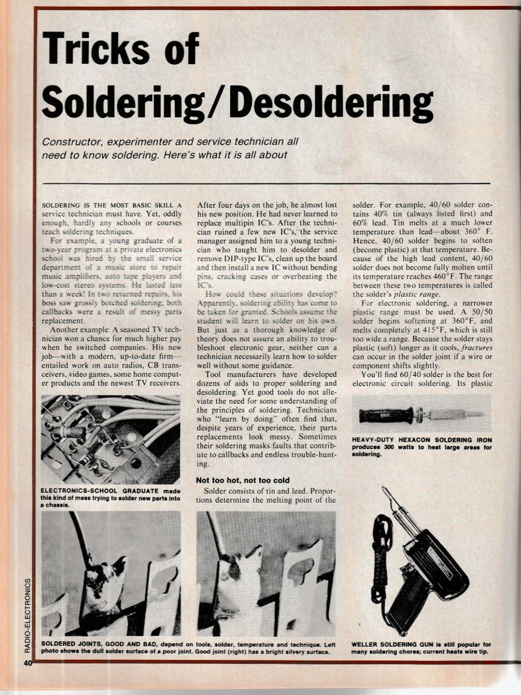 RADIO-ELECTRONICS Handy Gadgets Tricks of Soldering Programmable TV Games 1978