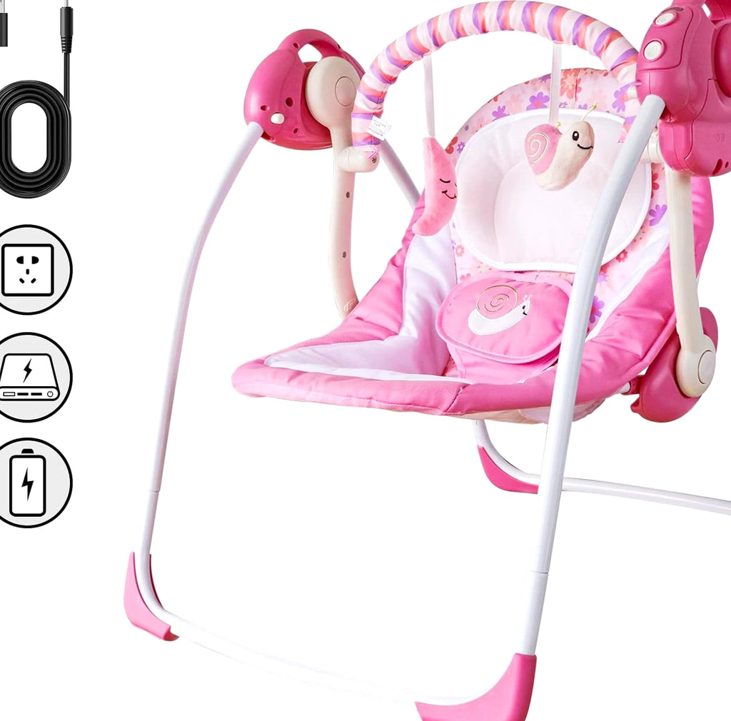 Baby Swings for Infants, Powered by Power Cord (Included) and Batteries for Indo