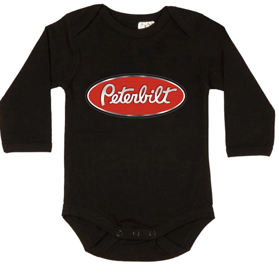 RARE PETERBILT TRUCK DRIVER BABY FUNNY BODYSUIT LONG SLEEVE ROMPER. EXPLORE NOW!