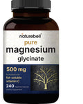 NatureBell Magnesium Glycinate 500mg, 240 Veggie Capsules