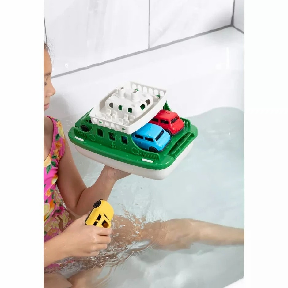 Boat Bath Toy Set for Toddlers, Carry Ship & 4 Mini Cars – Fun Water Toys