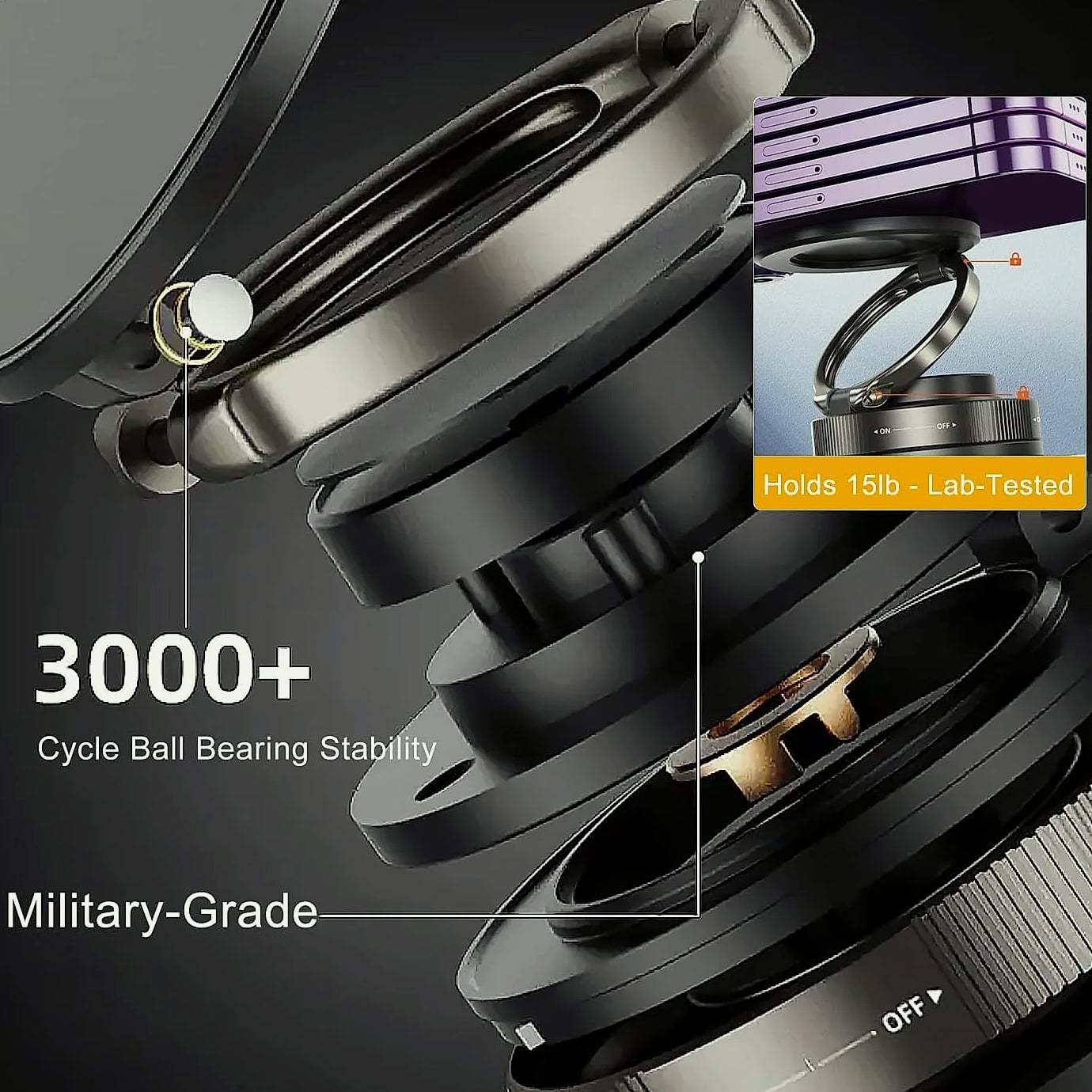 360° Rotatable Vacuum Magnetic Car Phone Mount
