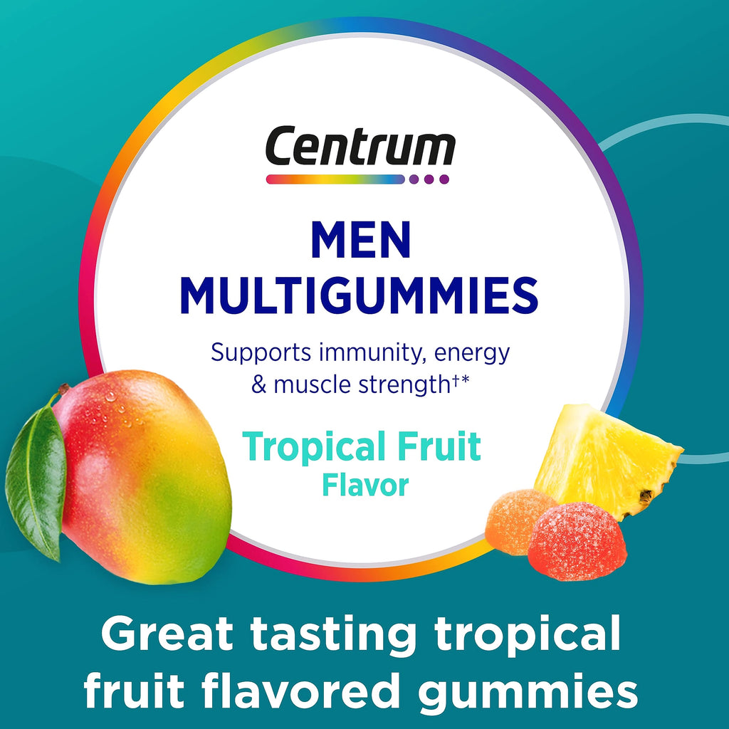 Centrum Men's Multivitamin Gummies, Tropical Fruit, 100 Count