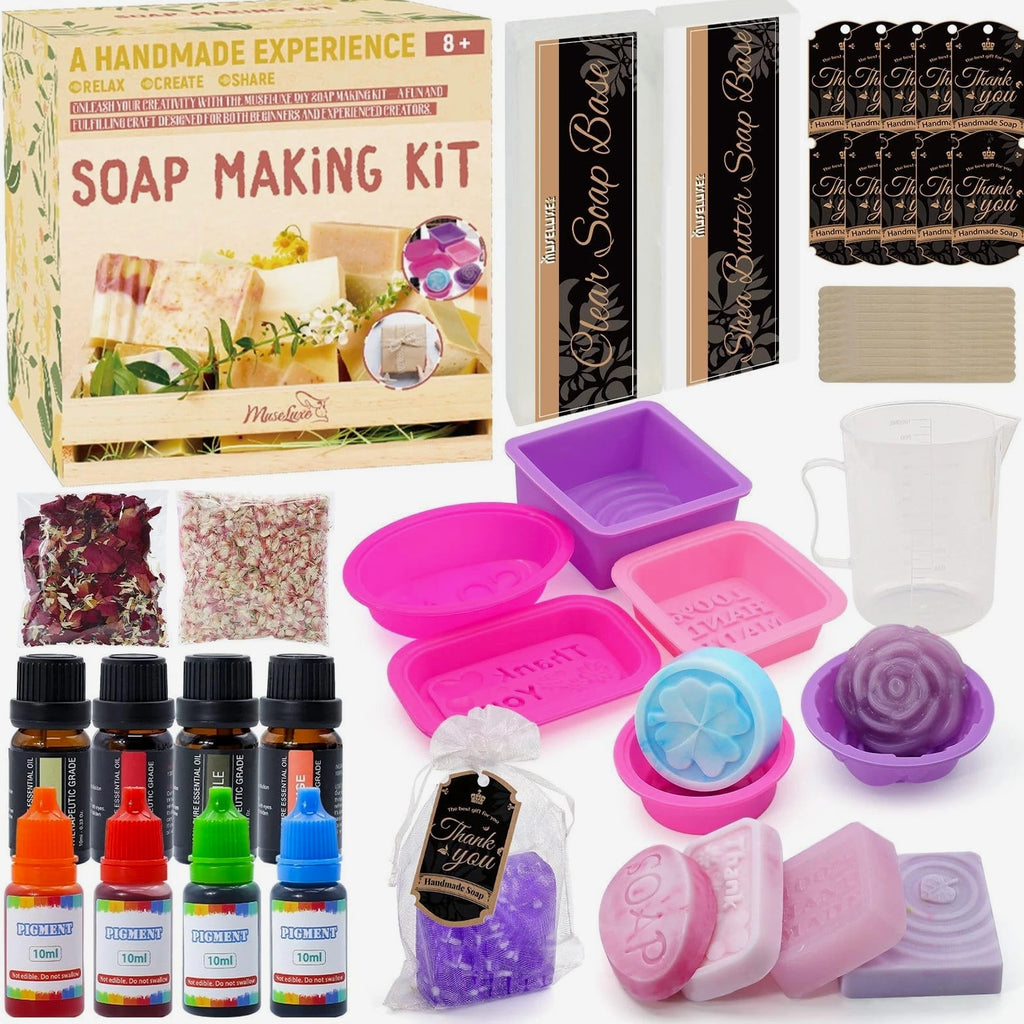Soap Making Kit for Adults - Melt and Pour Supplies with Shea Butter