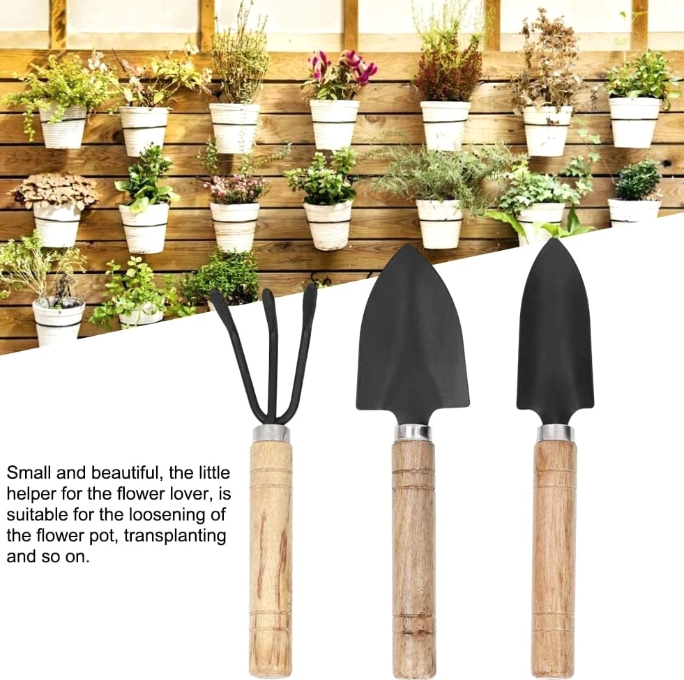Mini Plant Garden Tools Home Gardening Tool Kit Spade Rake Shovel Piece Set Gift