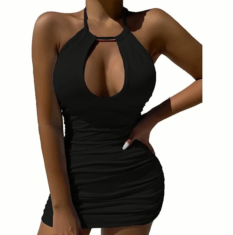 Women's Halter Dress Summer Casual Sleeveless