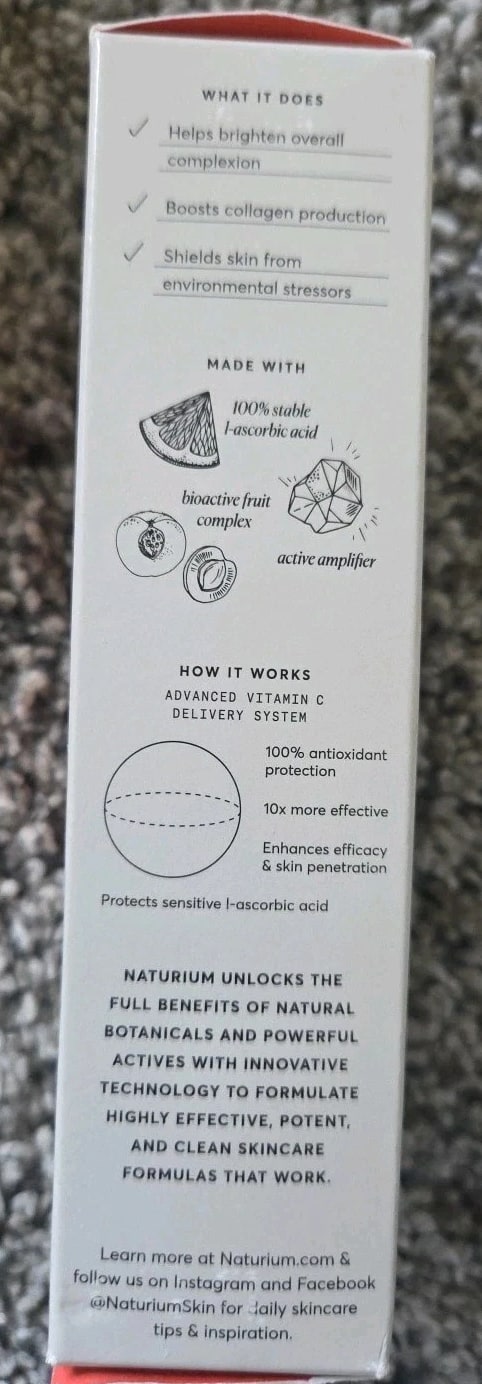 Naturium Vitamin C Complex Facial Serum 1 Oz Brighten & Firm Hyaluronic Acid