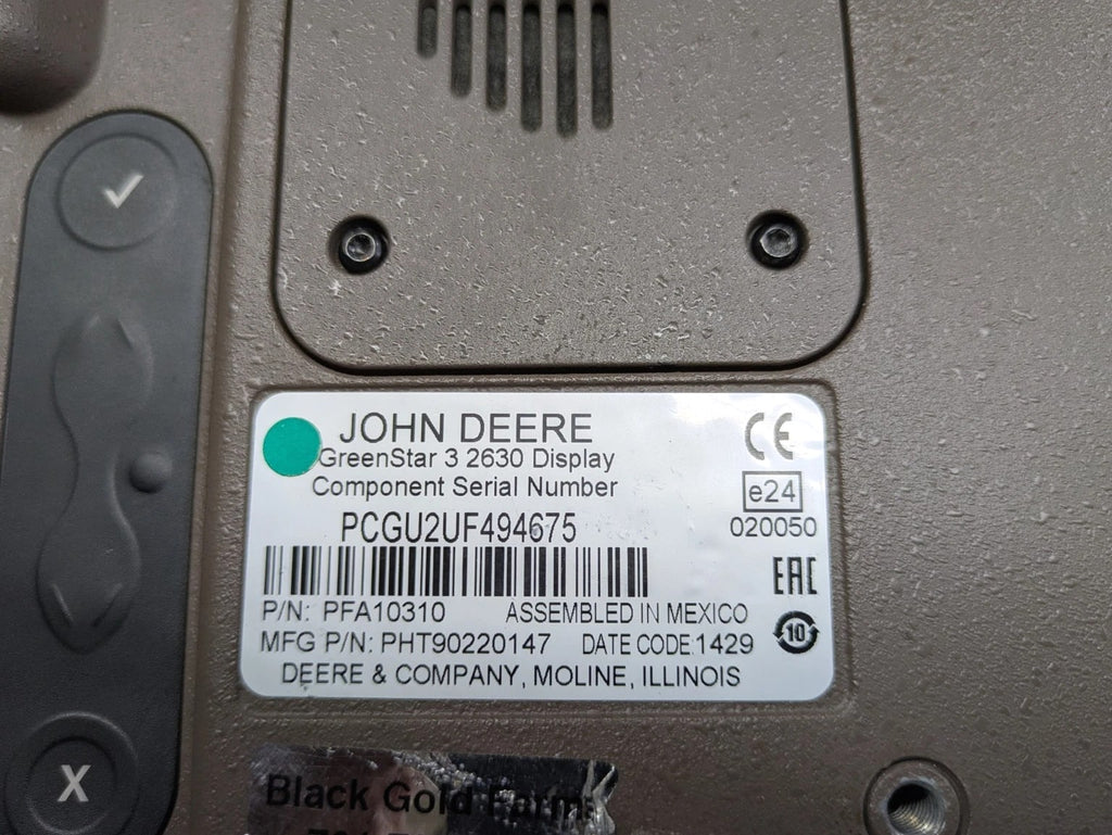 John Deere Greenstar 3 GS3 2630 Display - PFA11061, PFA10631, PFA10058, PFA10310