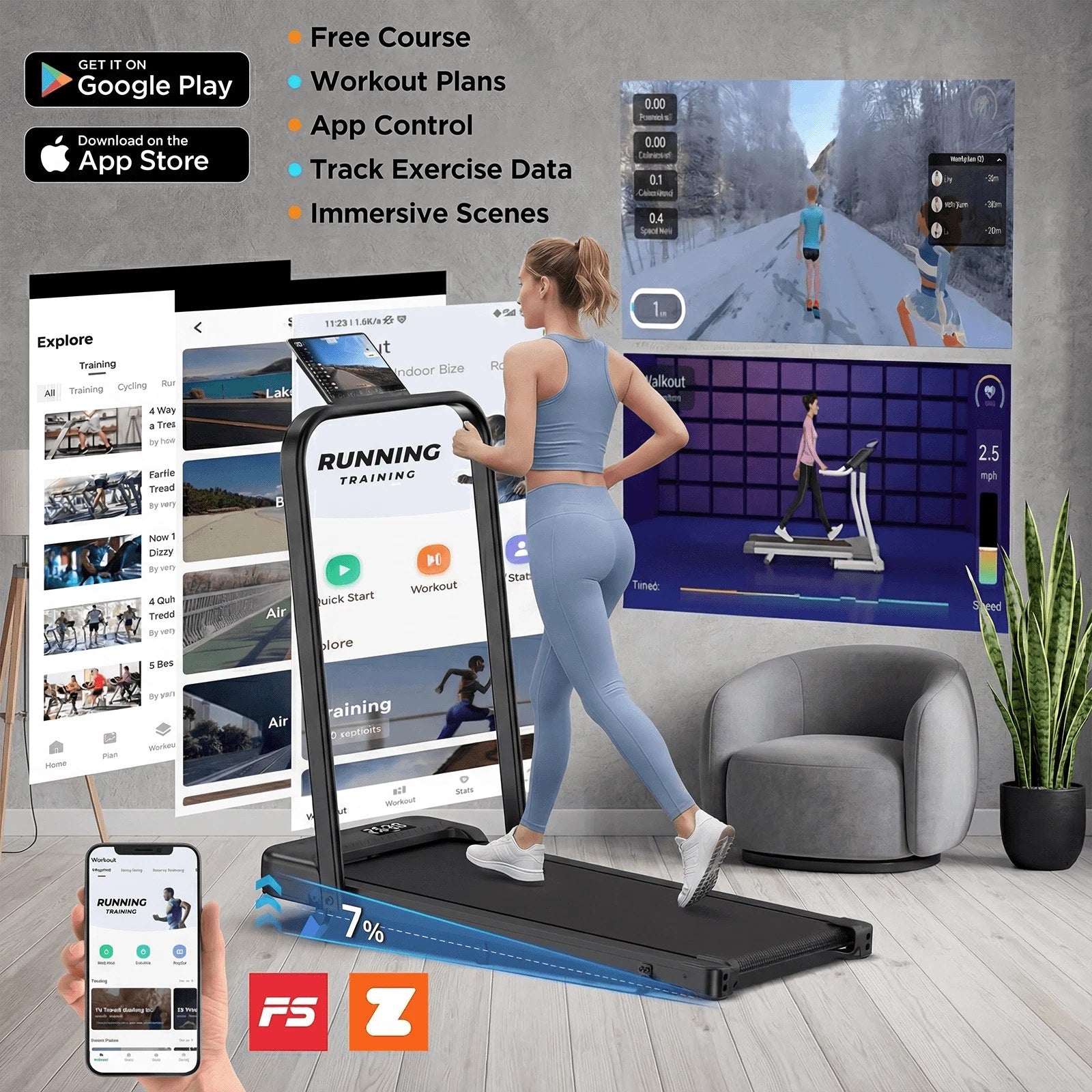 New 5 % lncline Walking Pad，4-in-1 Walking Pad Treadmill With vibration mode