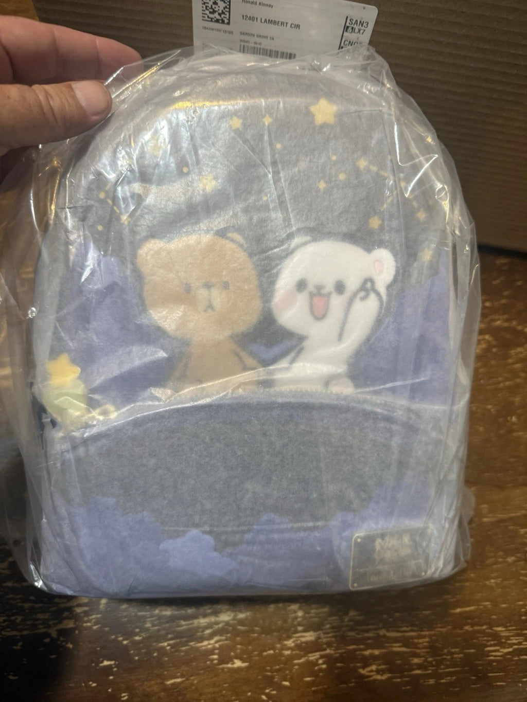 IN HAND Exclusive Loungefly Milk Mocha Bear Blue Star Mini Backpack Bag -NWT