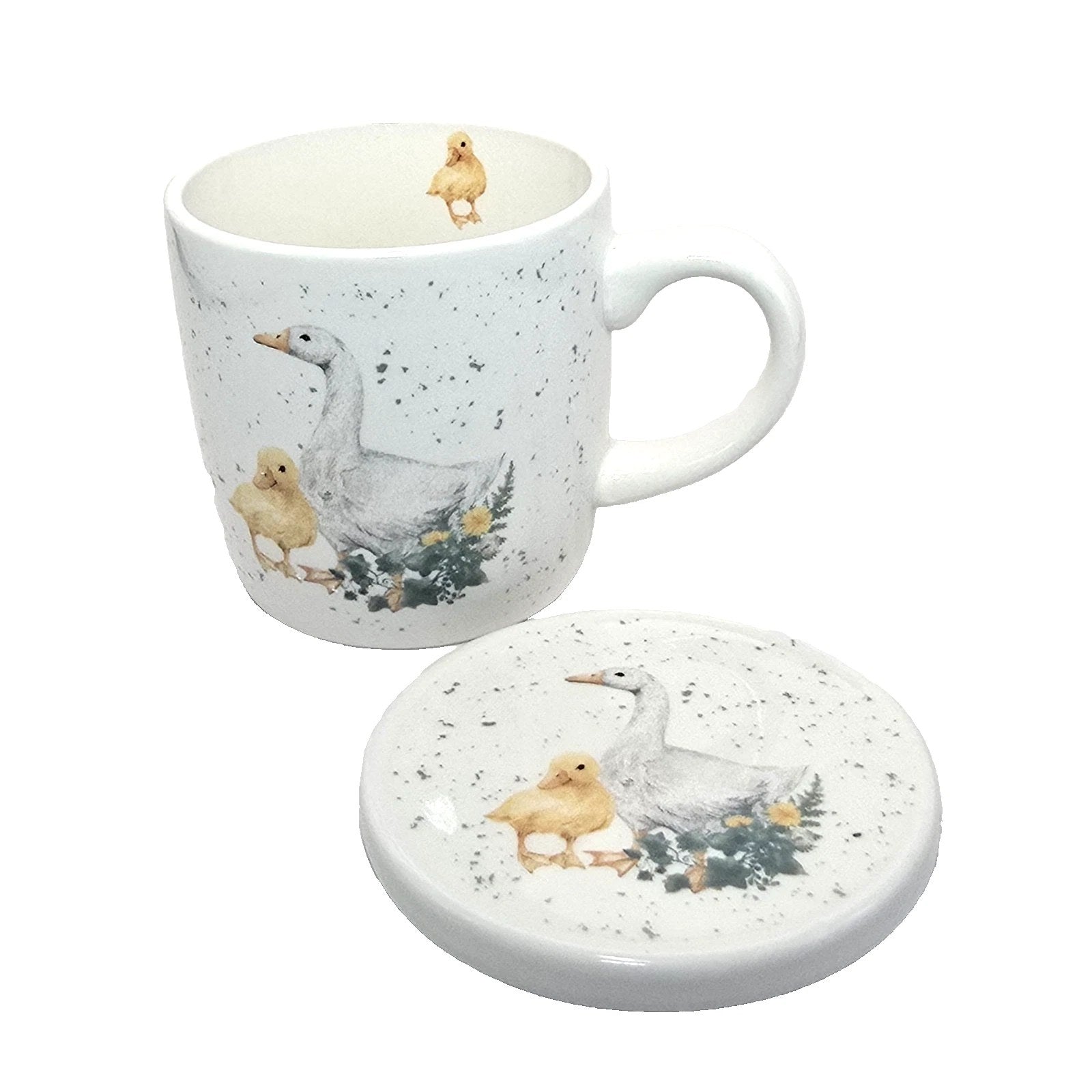 Duck Duckling Mug Coaster Set 10oz Stoneware Kitchen Gift Kent Pottery