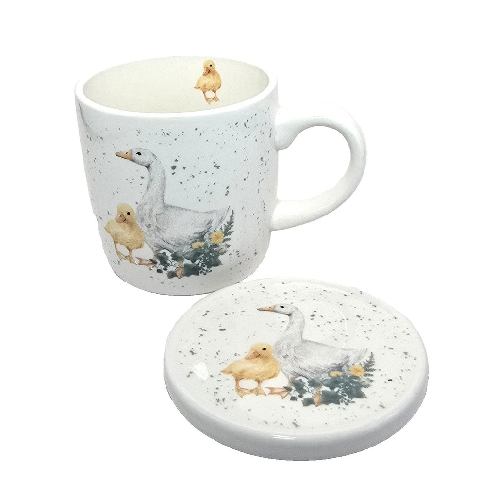 Duck Duckling Mug Coaster Set 10oz Stoneware Kitchen Gift Kent Pottery