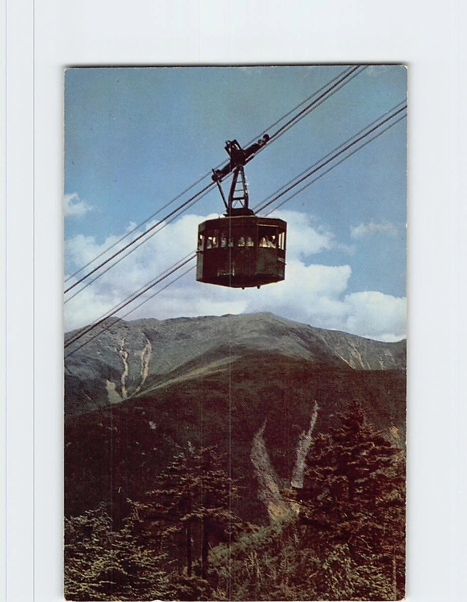 Postcard Cannon Mountain Aerial Tramway Franconia Notch New Hampshire Lafayette
