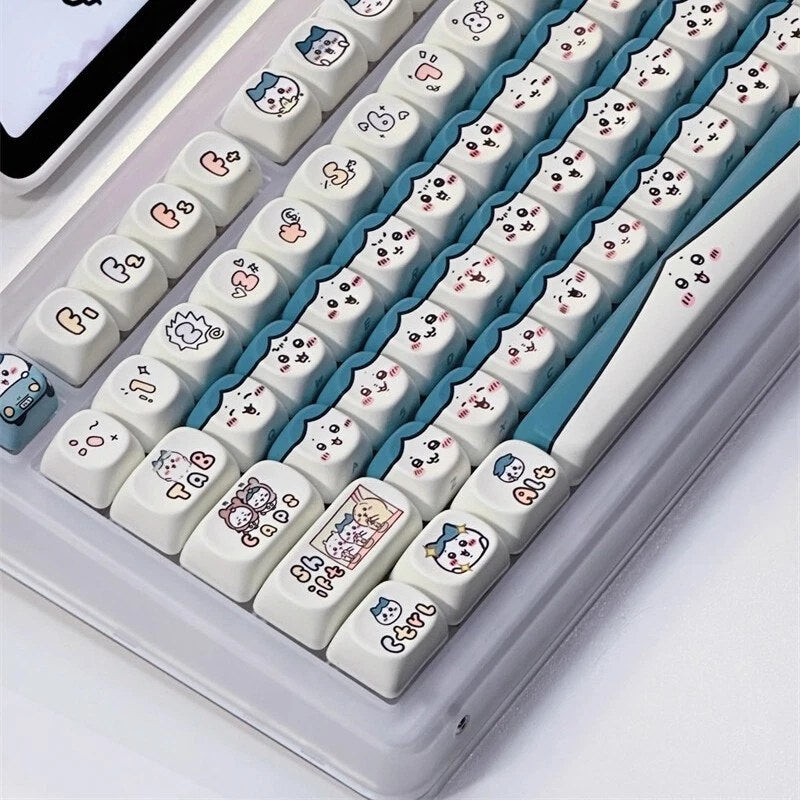 Cartoon Chiikawa Hachiware Keycaps For Mechanical Keyboard Full Set 131 Keys