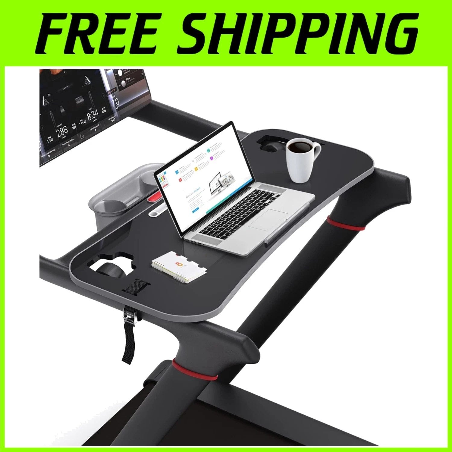 Universal Ergonomic Treadmill Desk Tray with Tablet Holder - 15" D x 35.4" W=