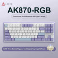 AJAZZ AK870 Tri Mode Hot Swap Mechanical Keyboard Gift Switch - Purple White