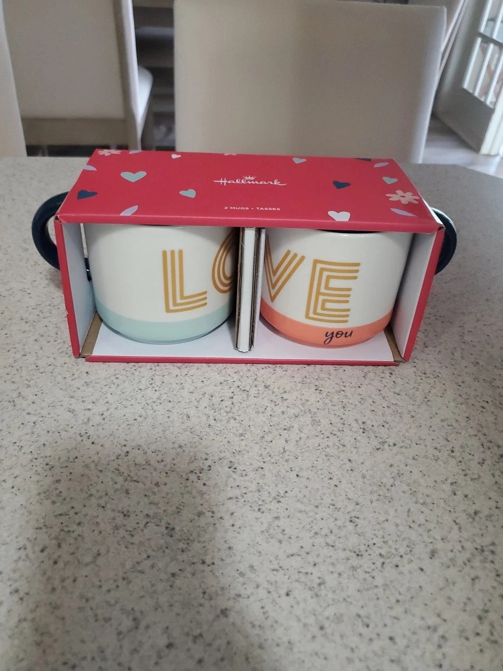 Set of 2 Hallmark Love You & Love You More Mug Pair Couples Cup New In Box