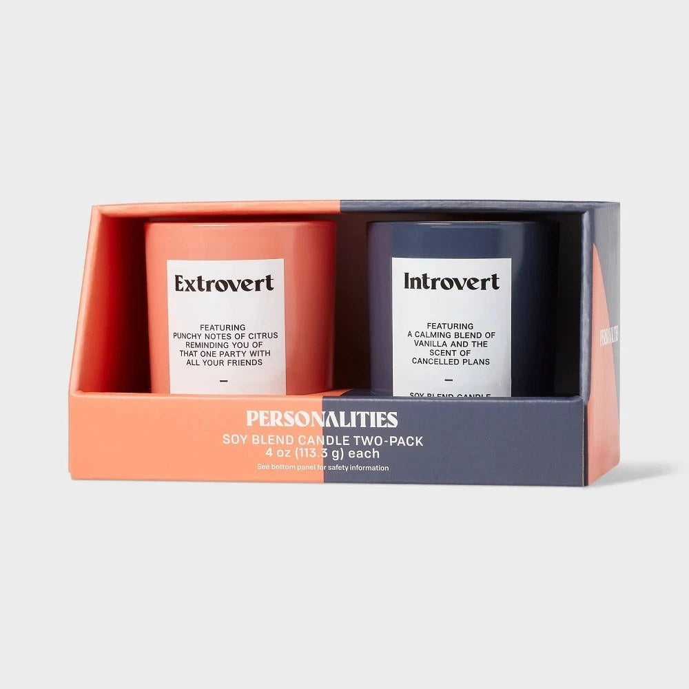 2pk Introvert Extrovert Jar Candle Set 4oz Citrus Vanilla Room Essentials