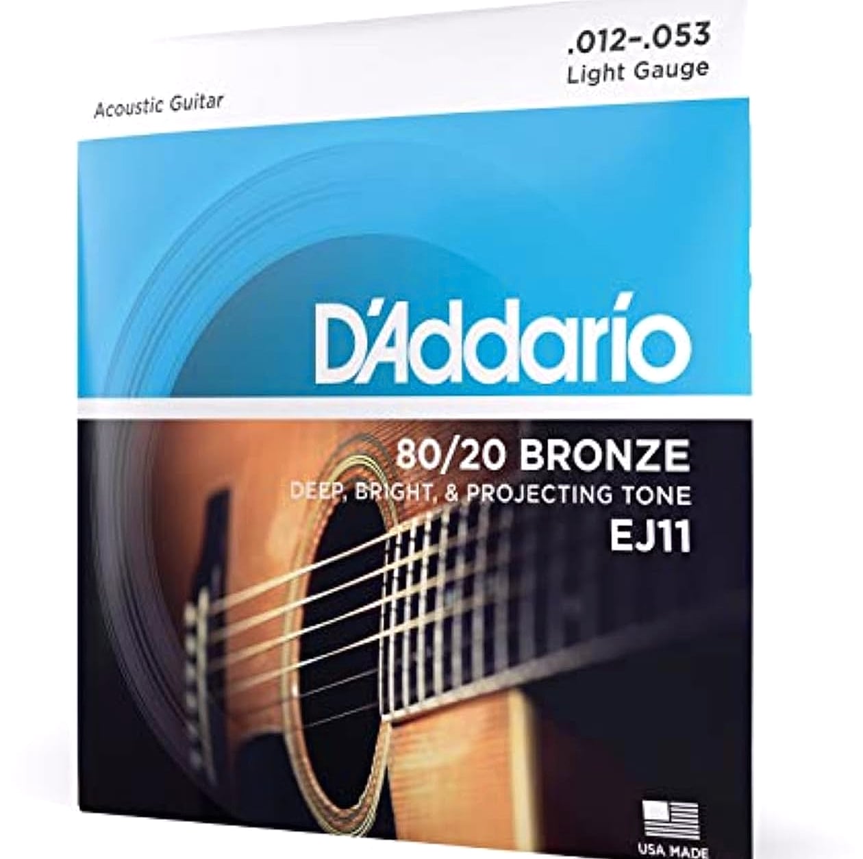 D'Addario EJ11 Acoustic Guitar Strings 80/20 Bronze Light Gauge