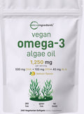 Micro Ingredients Vegan Omega 3 Algae Oil, 240 Softgels
