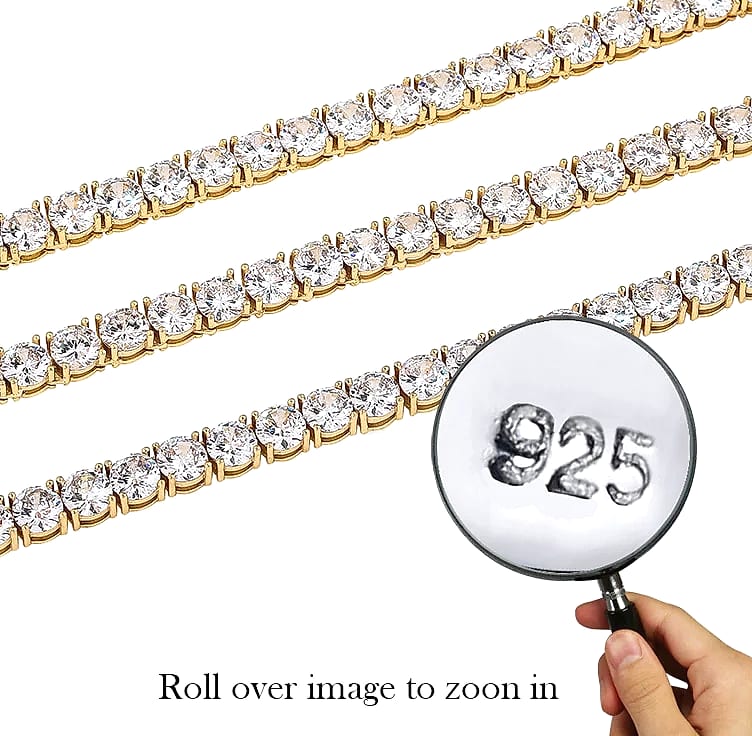 TOPGRILLZ 3-6MM Tennis Chain Bracelet Sterling Silver CZ