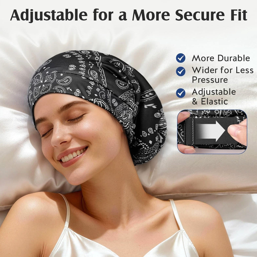 Mulberry Silk Hair Bonnet for Sleeping Women Men, Real Silk Lining, Not Satin...