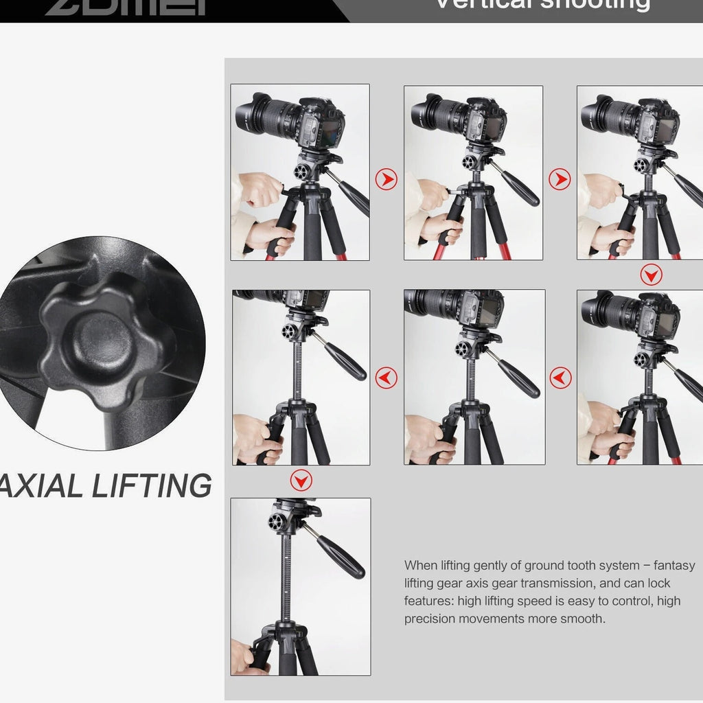 Zomei Q111 55" Heavy Duty Travel Tripod Tabletop Stand for DV DSLR Camera Phone