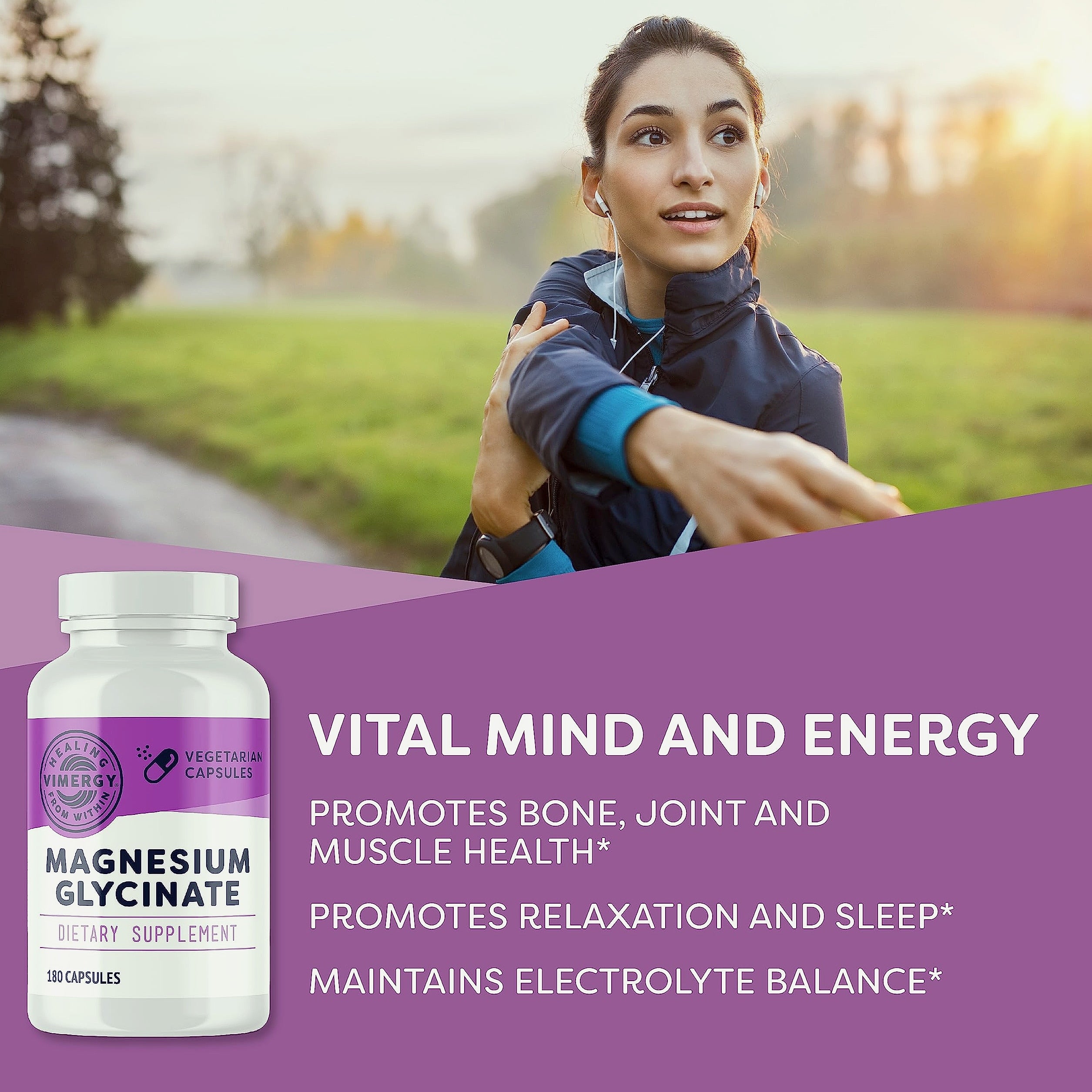 Vimergy Magnesium Glycinate Supplement, 180 Caps