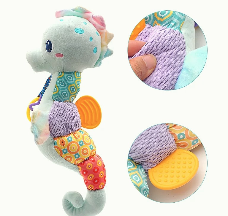 ASWJ Baby Seahorse Musical Rattle Soft Toy for Infants