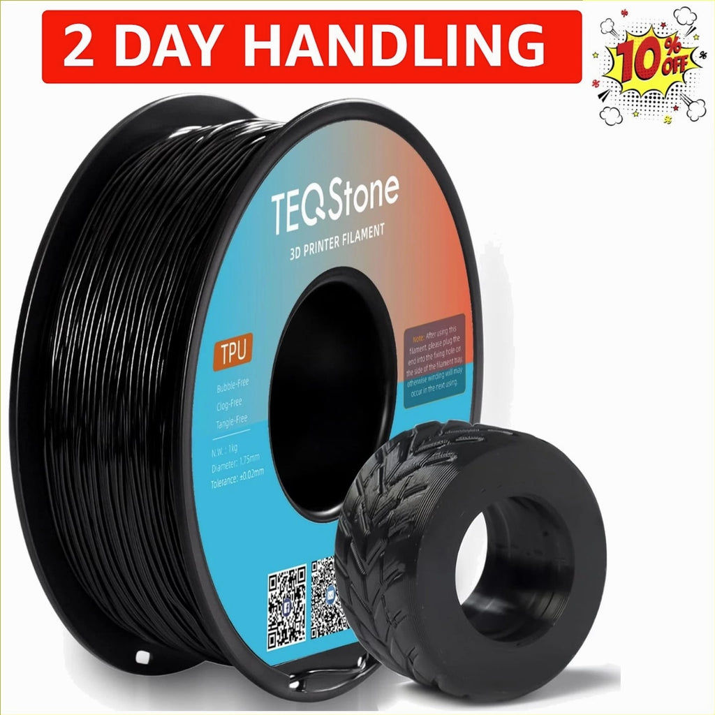 TPU Filament 1.75mm Black 1Kg Spool 95A Flexible Soft 3D Printer Filament