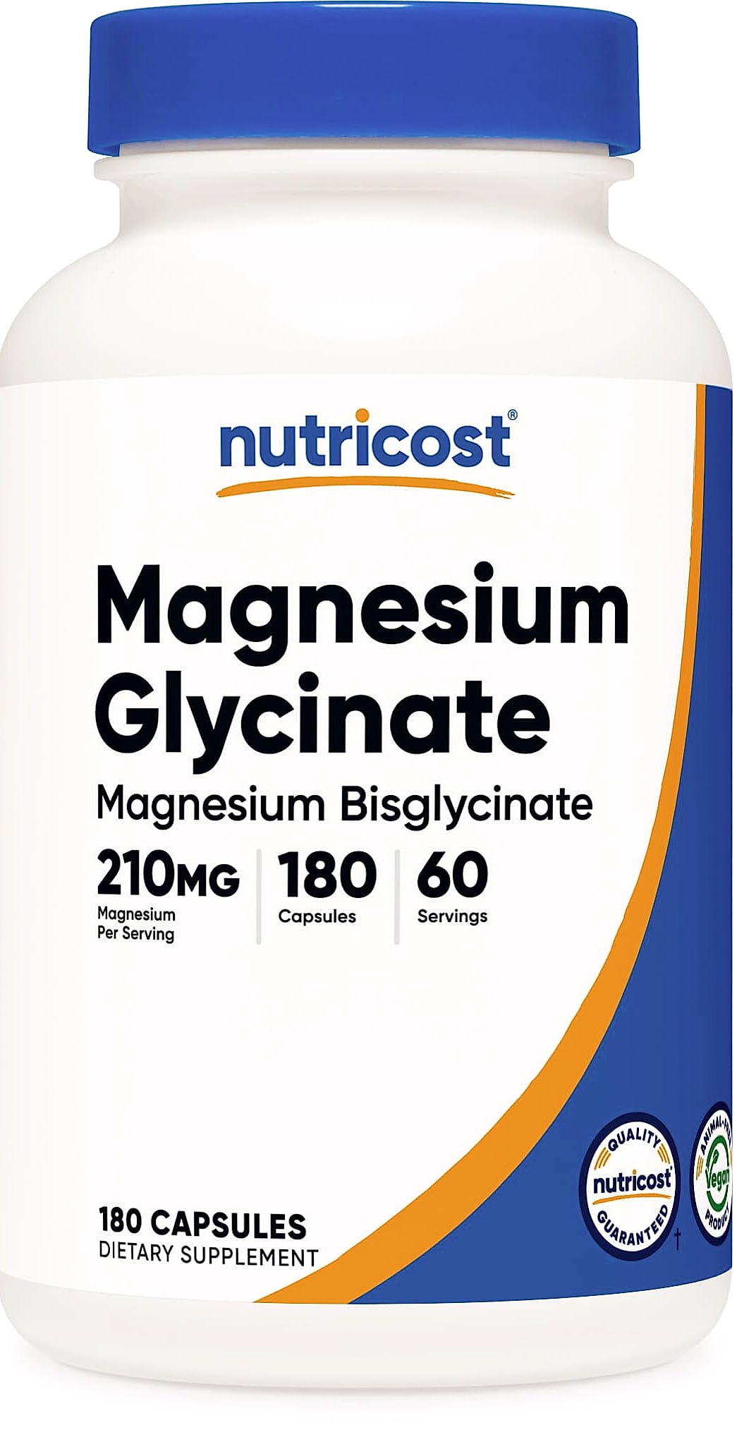 Nutricost Magnesium Glycinate 210mg Capsules, 180 Count