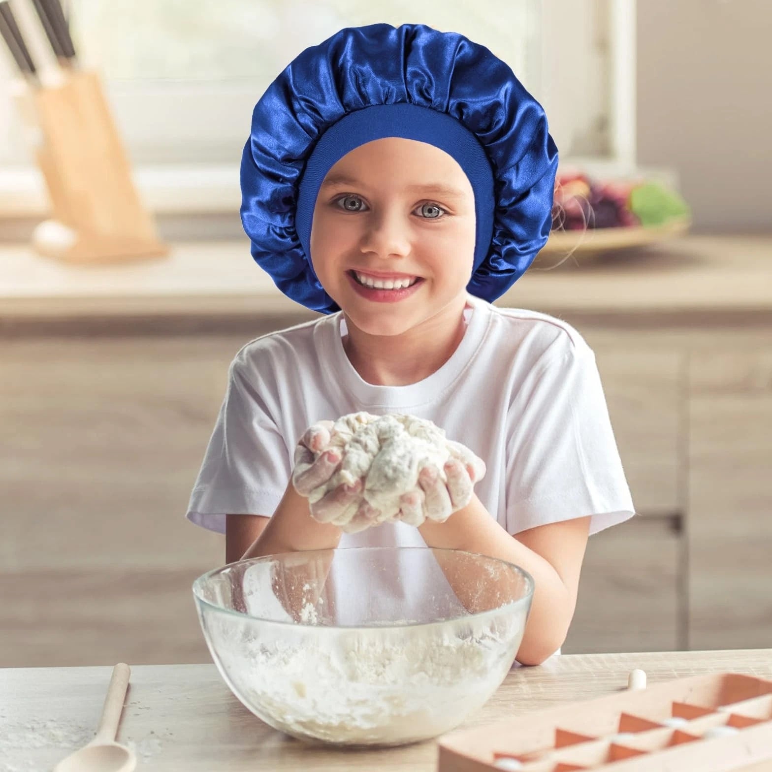 3 Pcs Bonnet for Kids, Kids Bonnets for Girls, Satin Silk Hair Bonnet for Sleeping