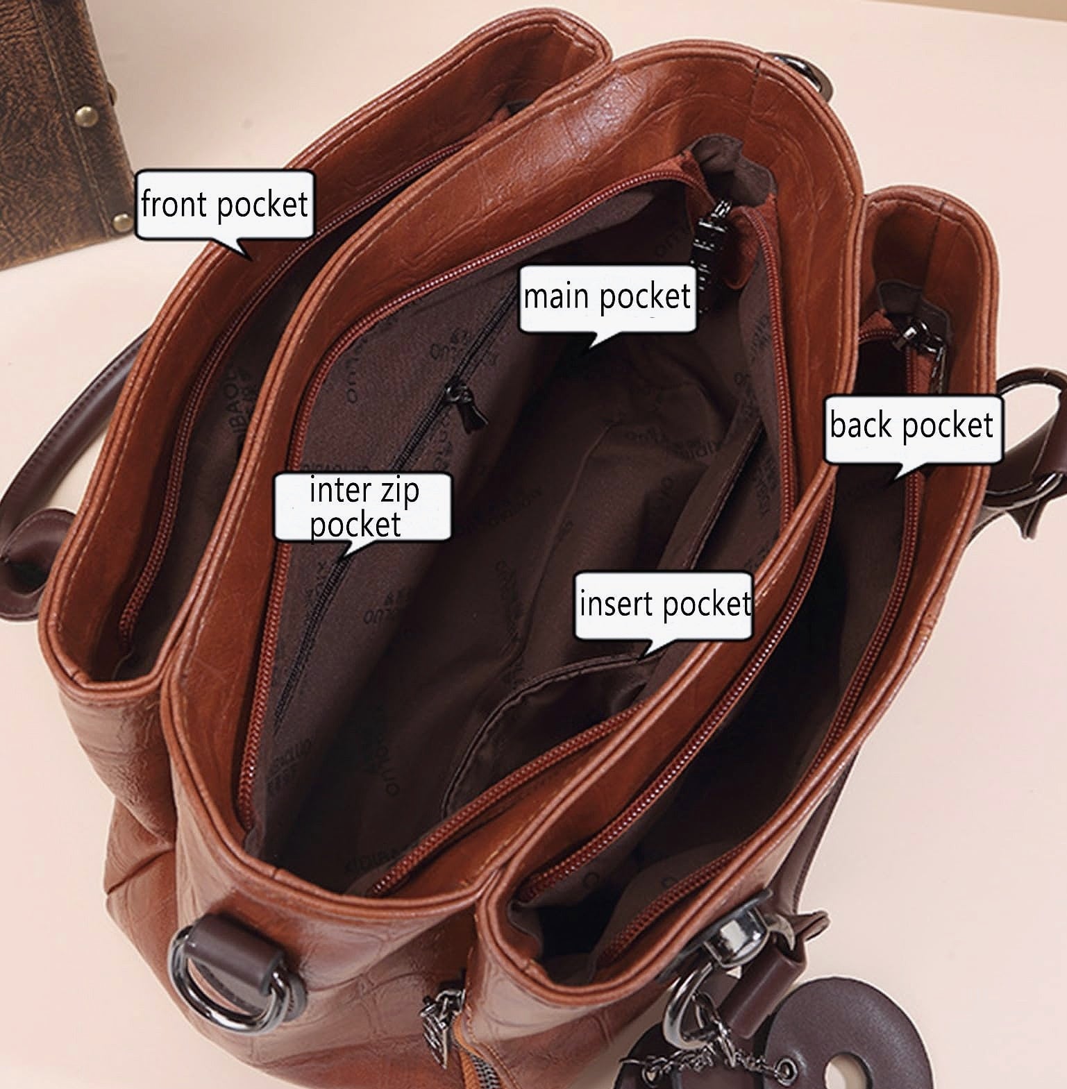 mcuvaec Vegan Leather Tote Bag for Women with Compartments