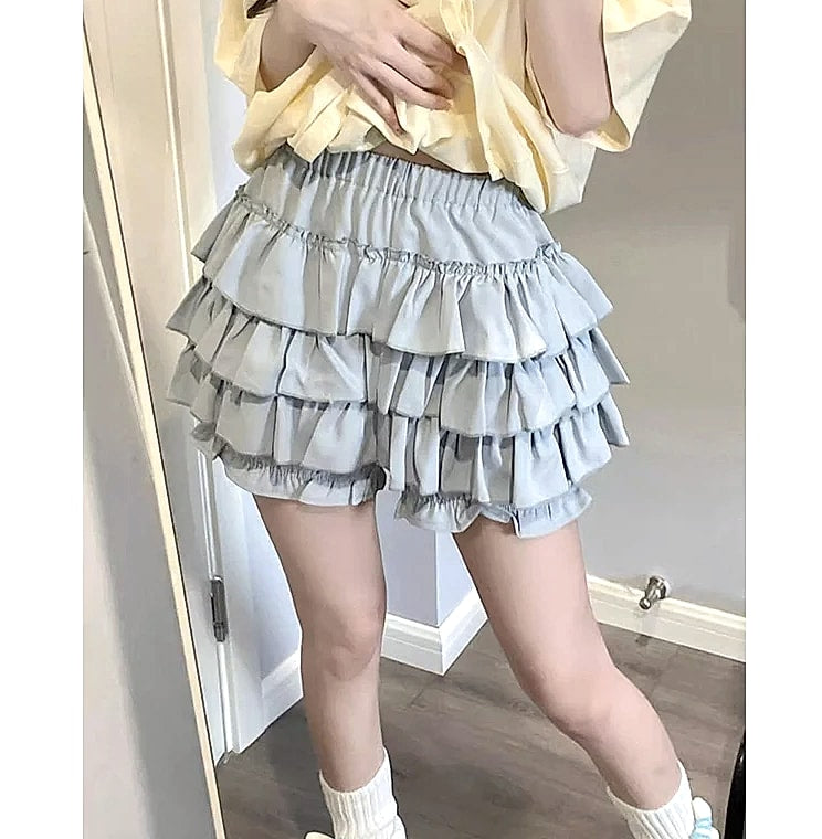 MEXZT Y2K Sweet Ruffles Mini Skirt with Bow