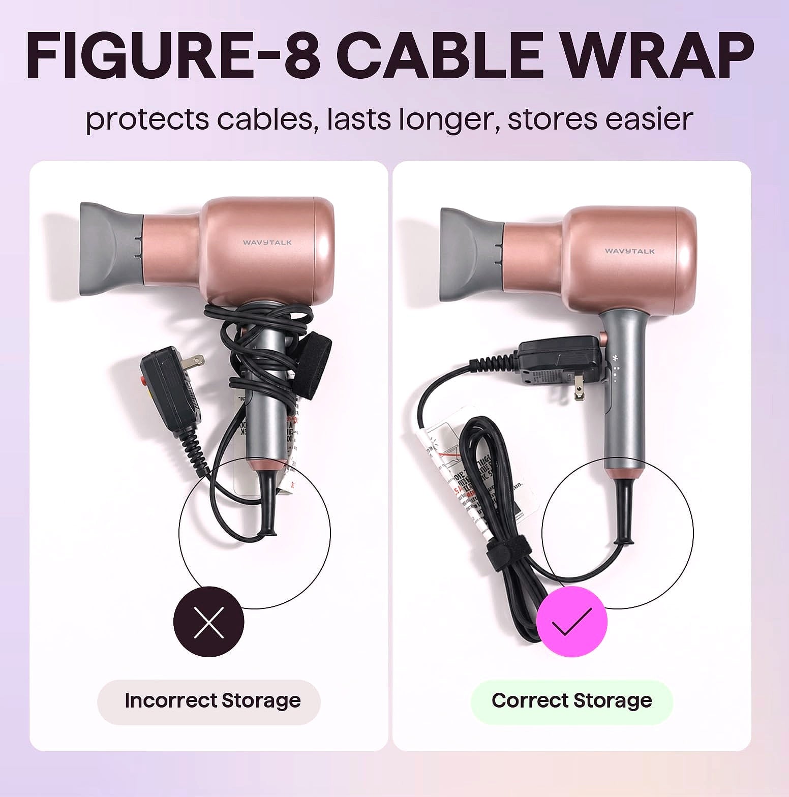 Wavytalk 1875W Ionic Hair Dryer with Diffuser and Comb