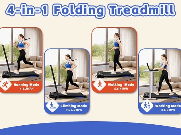 3-in-1 Under Desk Treadmill with Incline Walking and Jogging Machine for Home Office