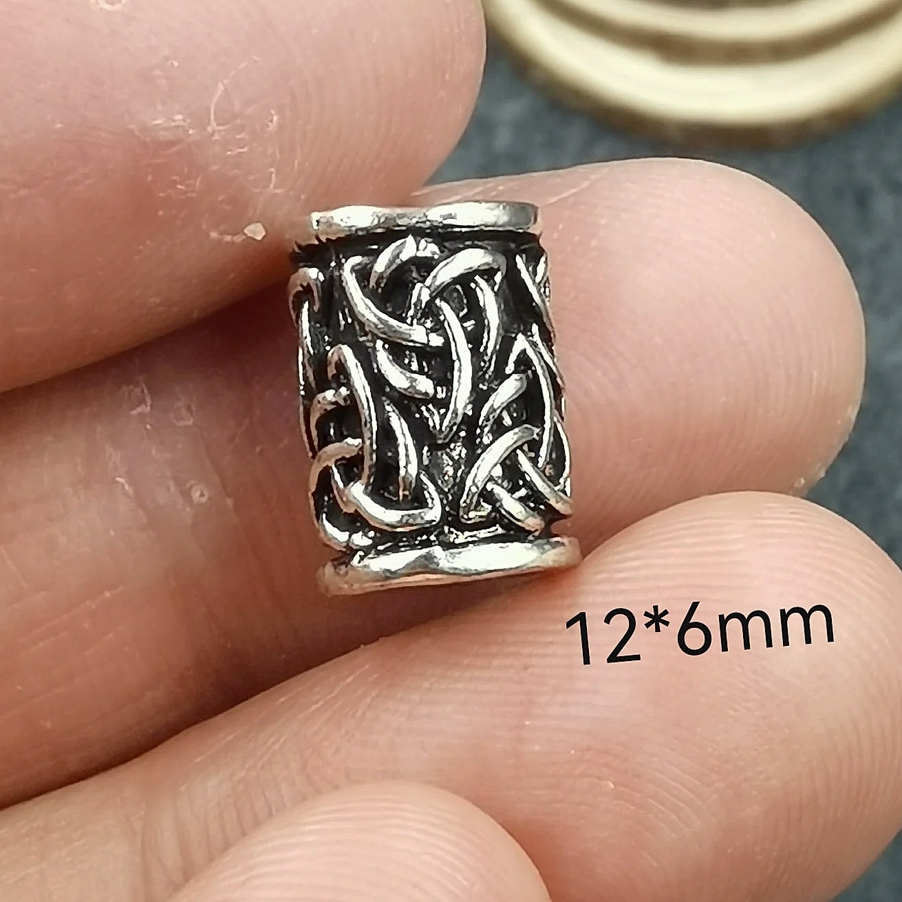 Nostalgia Viking Rune Bear Paw Beard Bead Charm Pendant