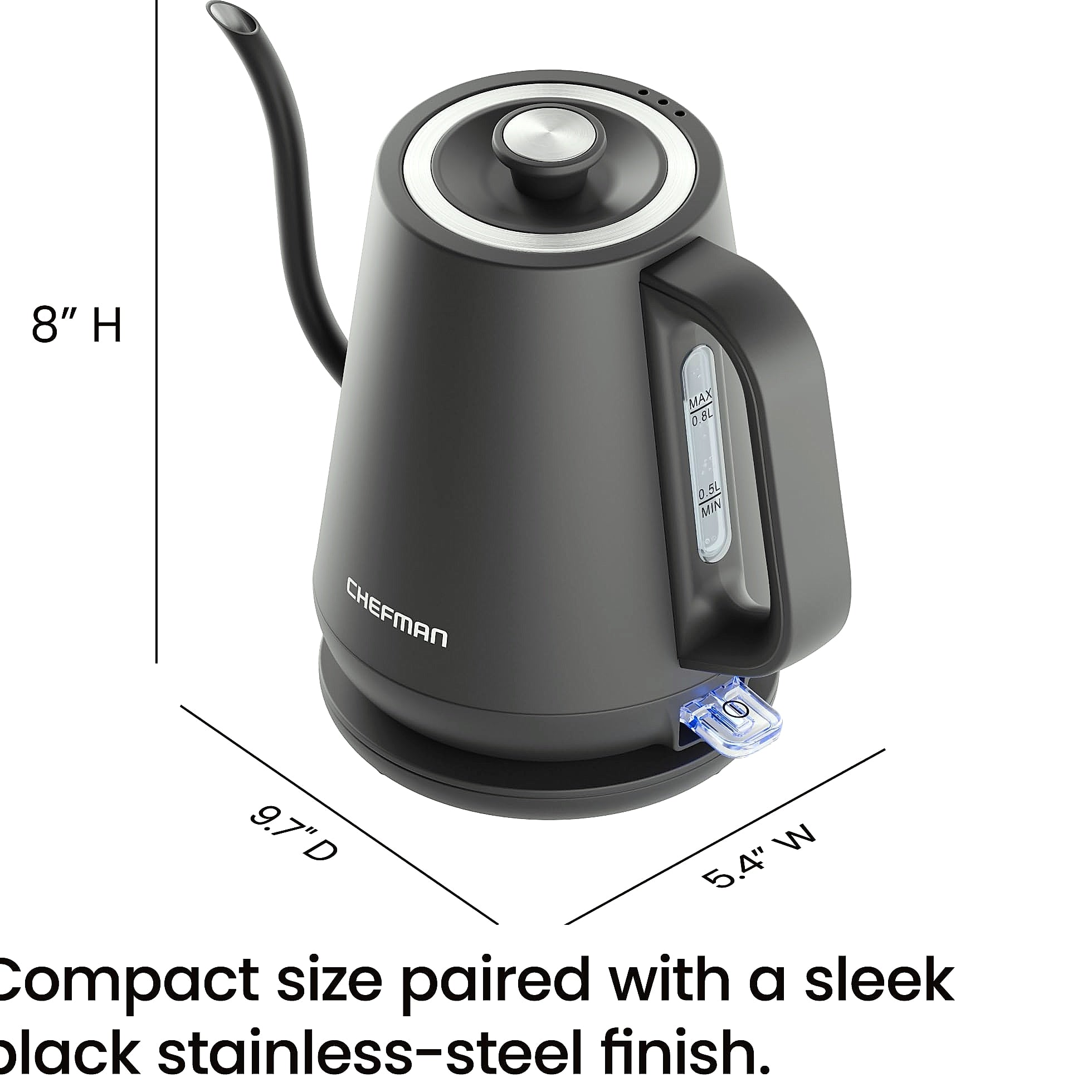 Chefman Gooseneck Electric Kettle 1000W Pour Over Coffee