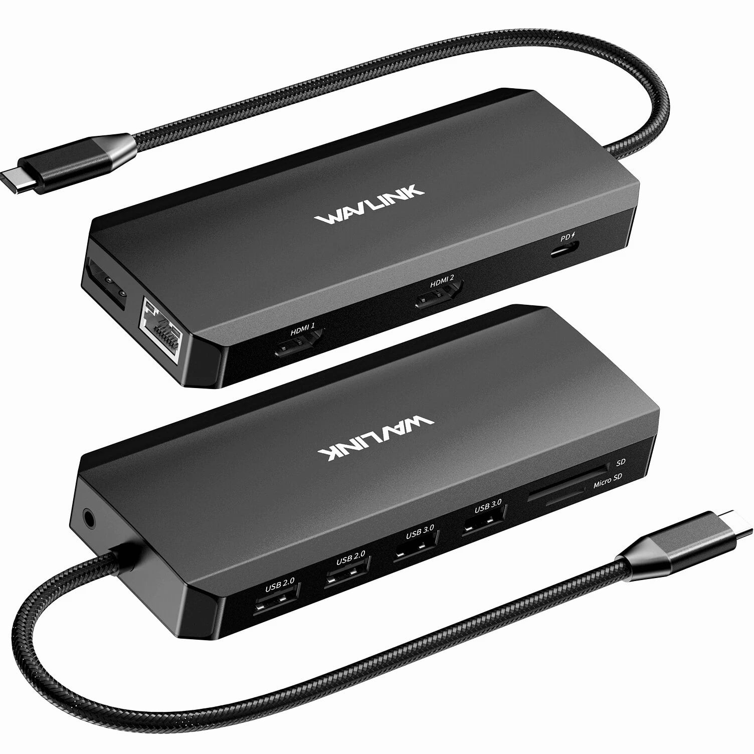 12-in-1 5Gbps USB3 USB C Hub Triple Display USB C Dock Multiport 2x HDMI DP RJ45