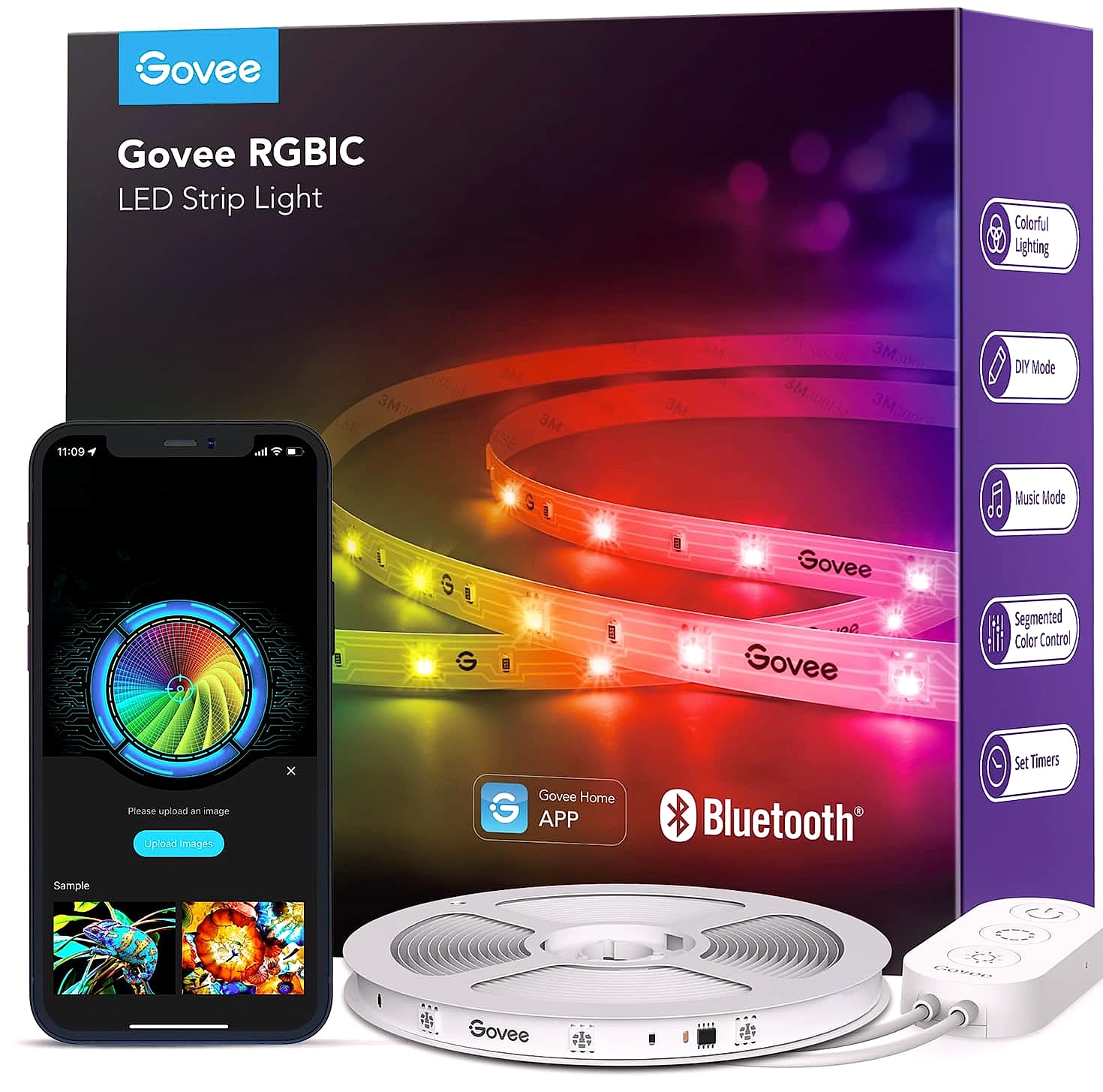 Govee RGBIC LED Strip Lights 16.4ft Smart Bluetooth Color Changing
